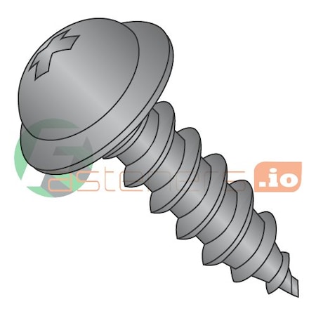 Newport Fasteners Sheet Metal Screw, #8 x 3/4 in, Black Oxide Steel Round Head Phillips Drive, 6000 PK 301972
